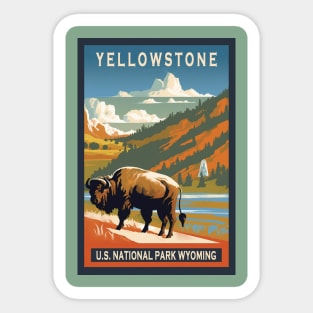 Yellowstone National Park Vintage Travel Poster Sticker